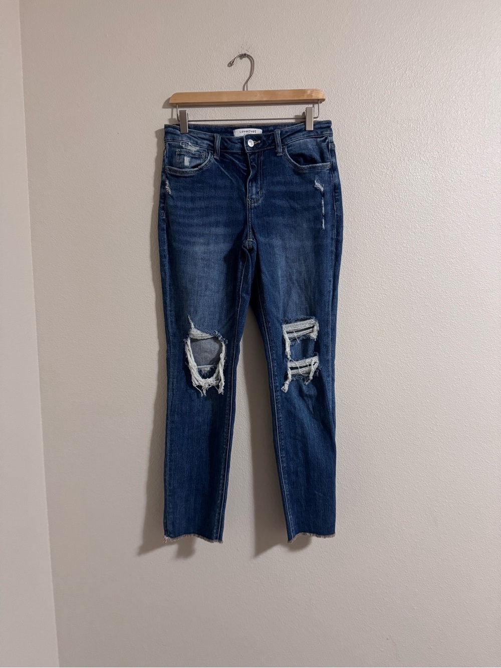 Women's Dark Blue Distressed Skinny Jeans by lovervet